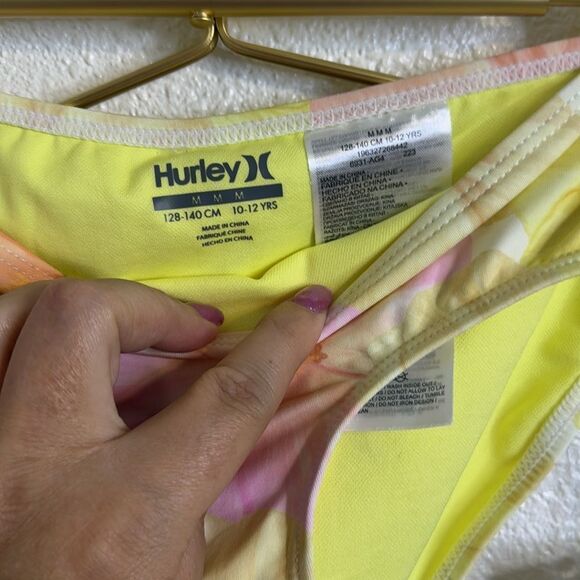 NWT- Hurley- GIRLS' CARISSA MOORE BIKINI-ALOHA HIBISCUS PRINT- Girls medium - Picture 8 of 9